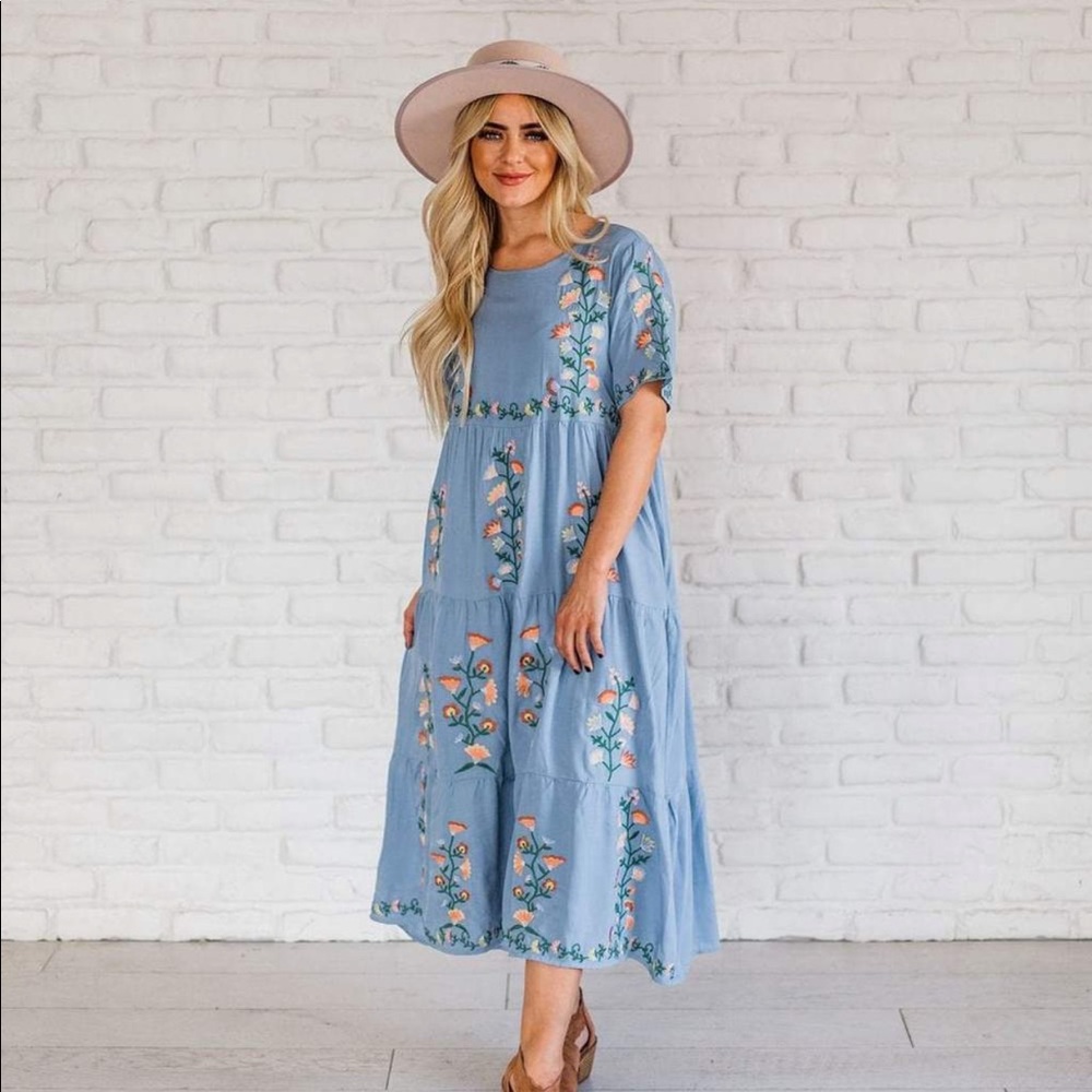 Embroidered Dress NWT